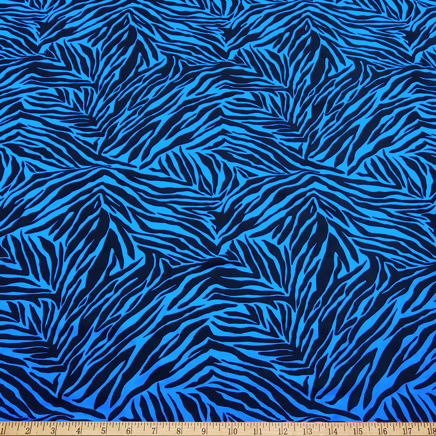 Bold Blue & Black Animal Print 4-Way Stretch Poly Spandex Fabric