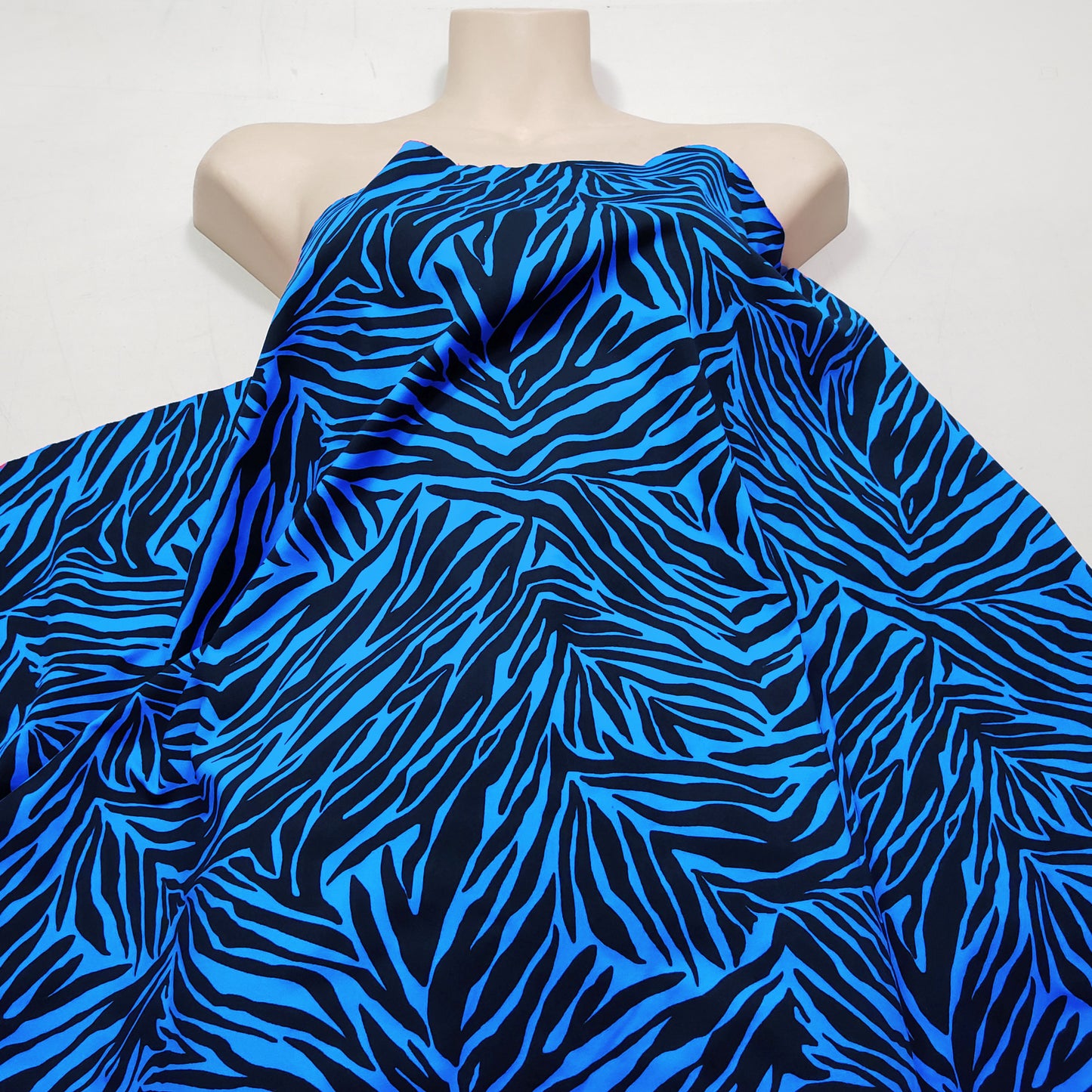 Bold Blue & Black Animal Print 4-Way Stretch Poly Spandex Fabric