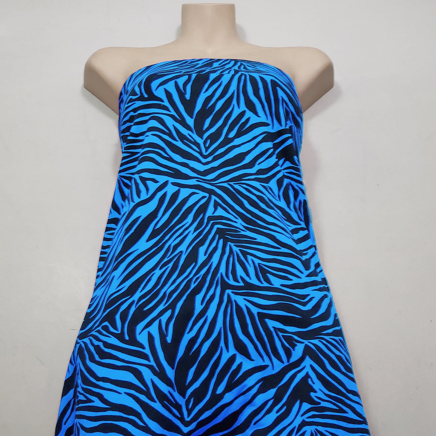 Bold Blue & Black Animal Print 4-Way Stretch Poly Spandex Fabric