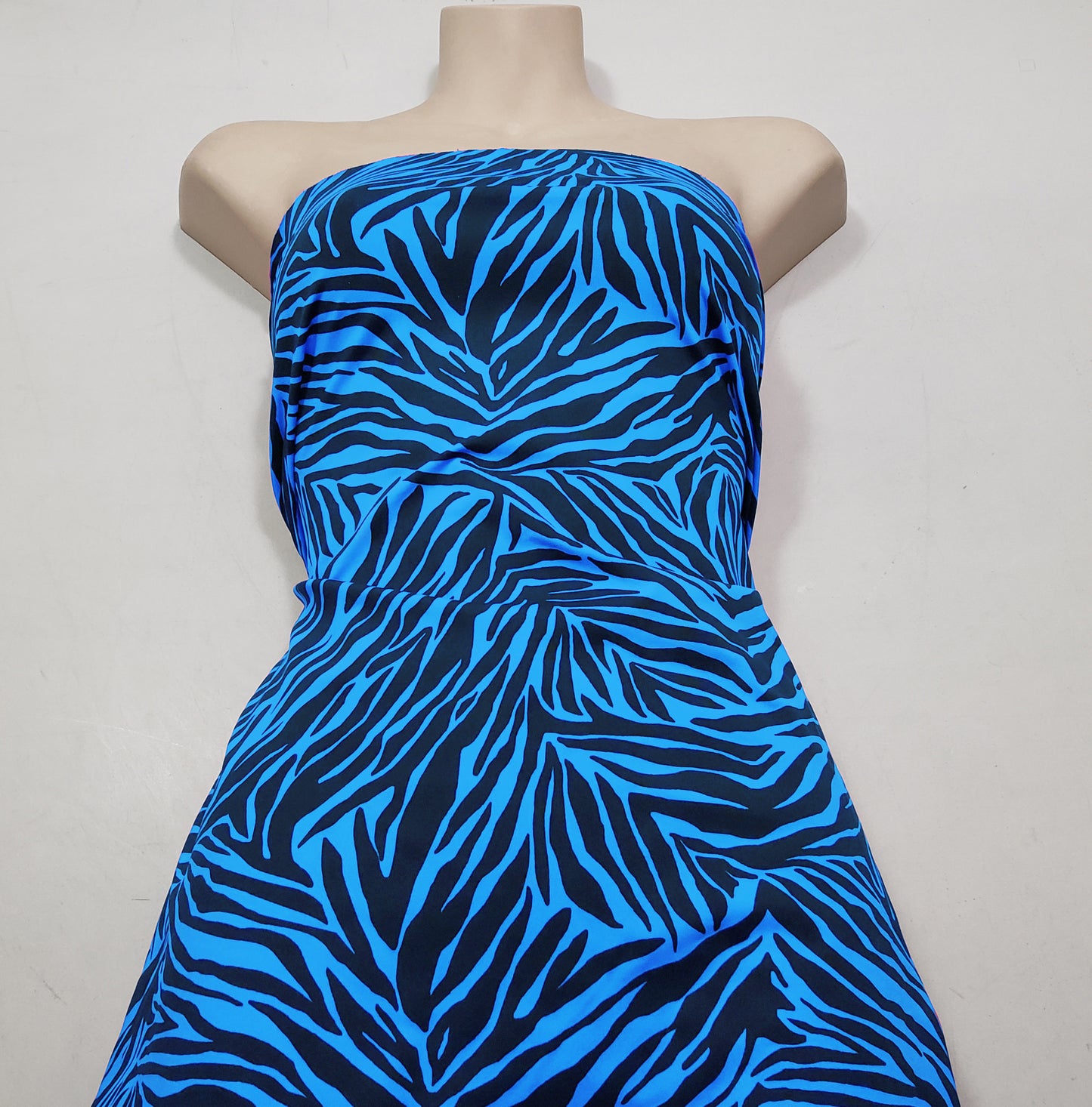Bold Blue & Black Animal Print 4-Way Stretch Poly Spandex Fabric