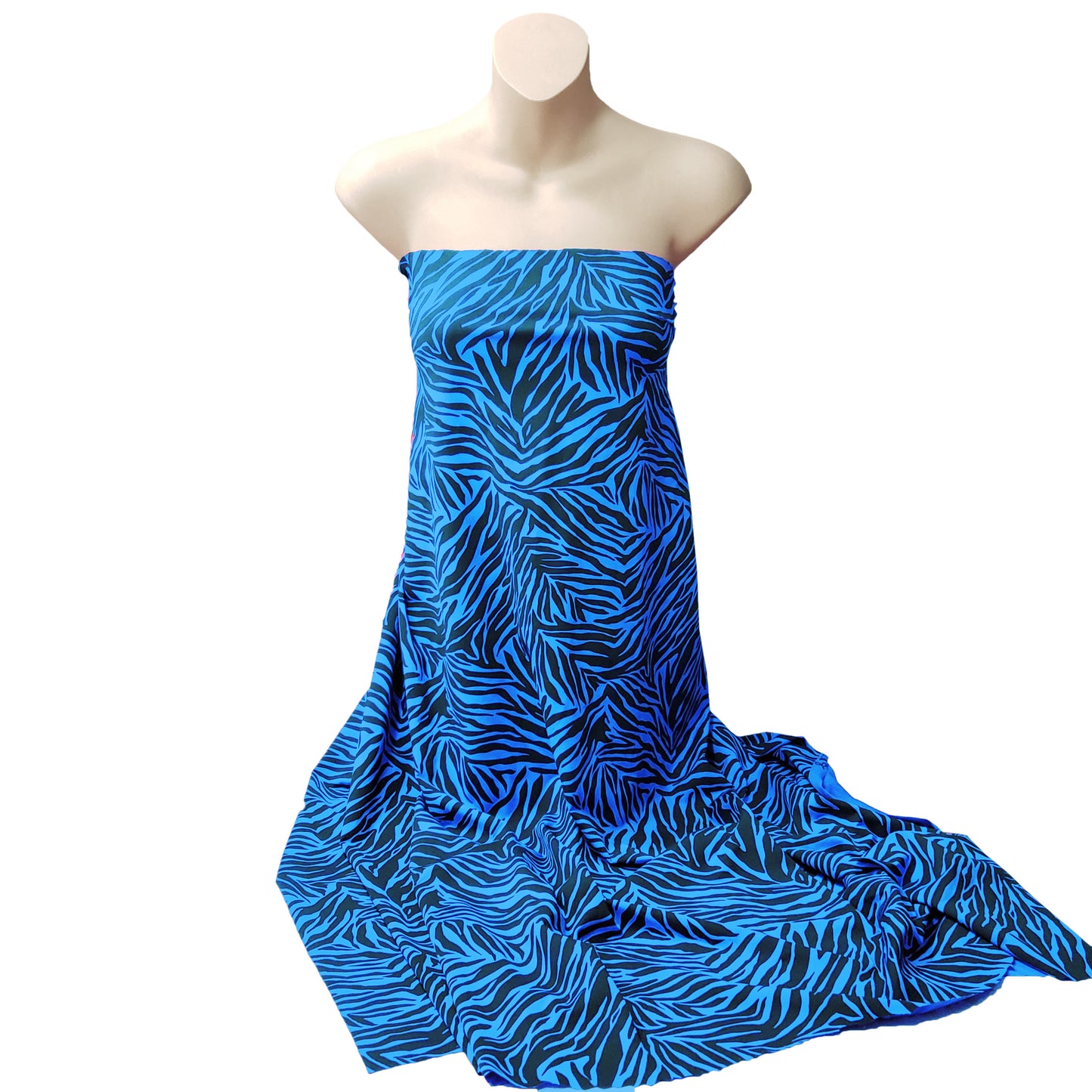 Bold Blue & Black Animal Print 4-Way Stretch Poly Spandex Fabric