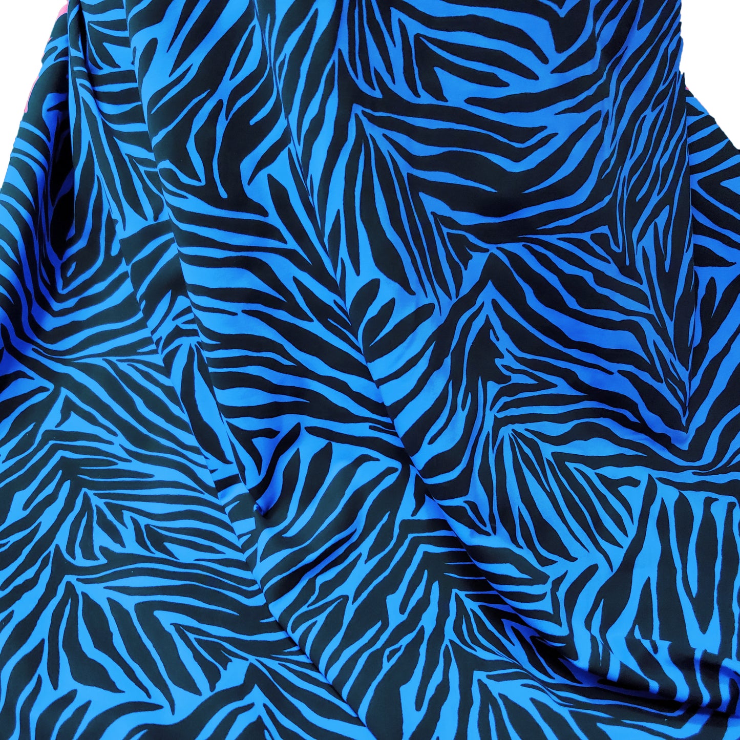 Bold Blue & Black Animal Print 4-Way Stretch Poly Spandex Fabric