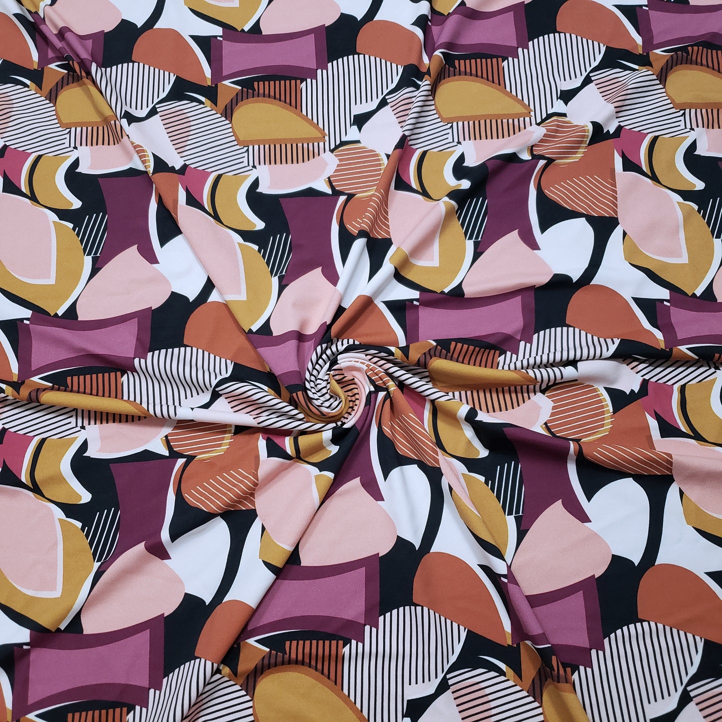 Super High Quality Abstract Geometric Figures Print on Nylon Spandex Fabric, 52"/53" Wide