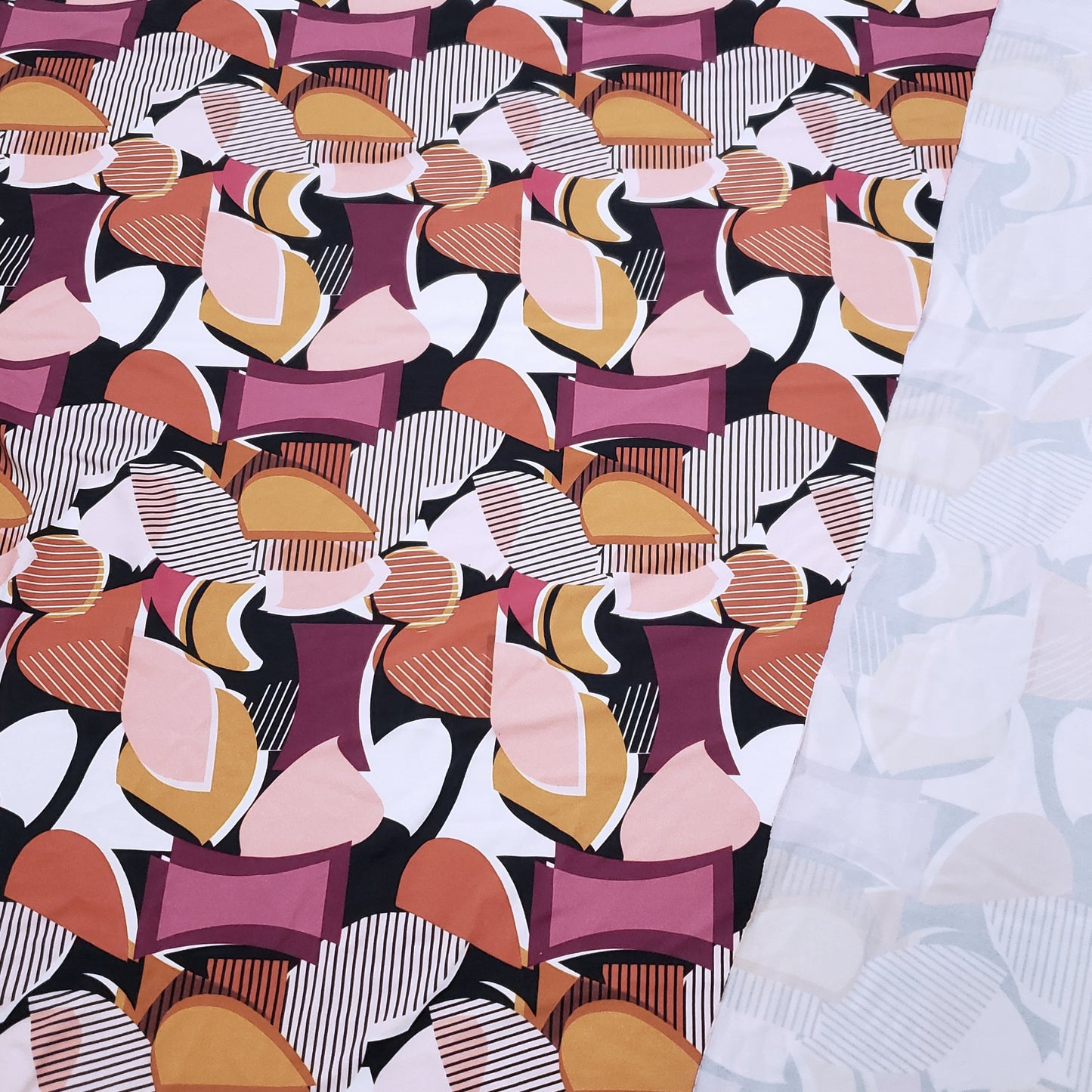 Super High Quality Abstract Geometric Figures Print on Nylon Spandex Fabric, 52"/53" Wide