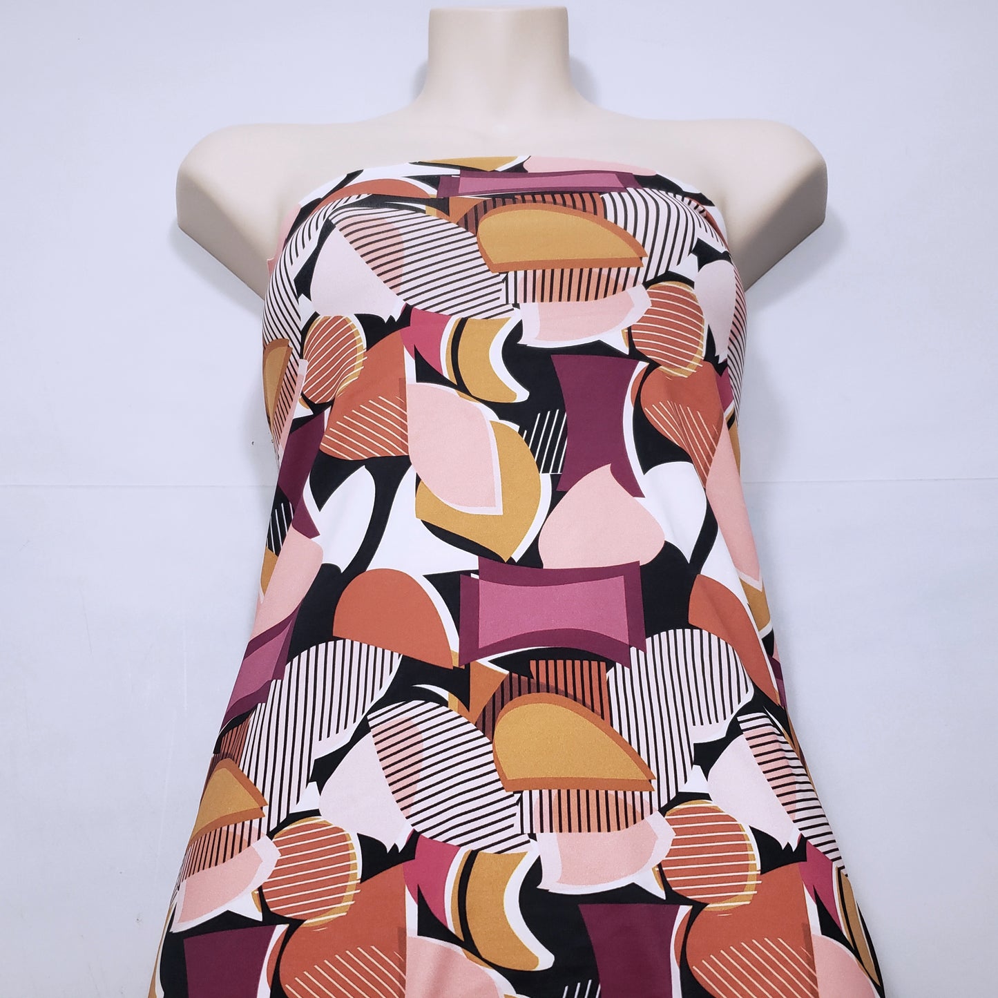 Super High Quality Abstract Geometric Figures Print on Nylon Spandex Fabric, 52"/53" Wide