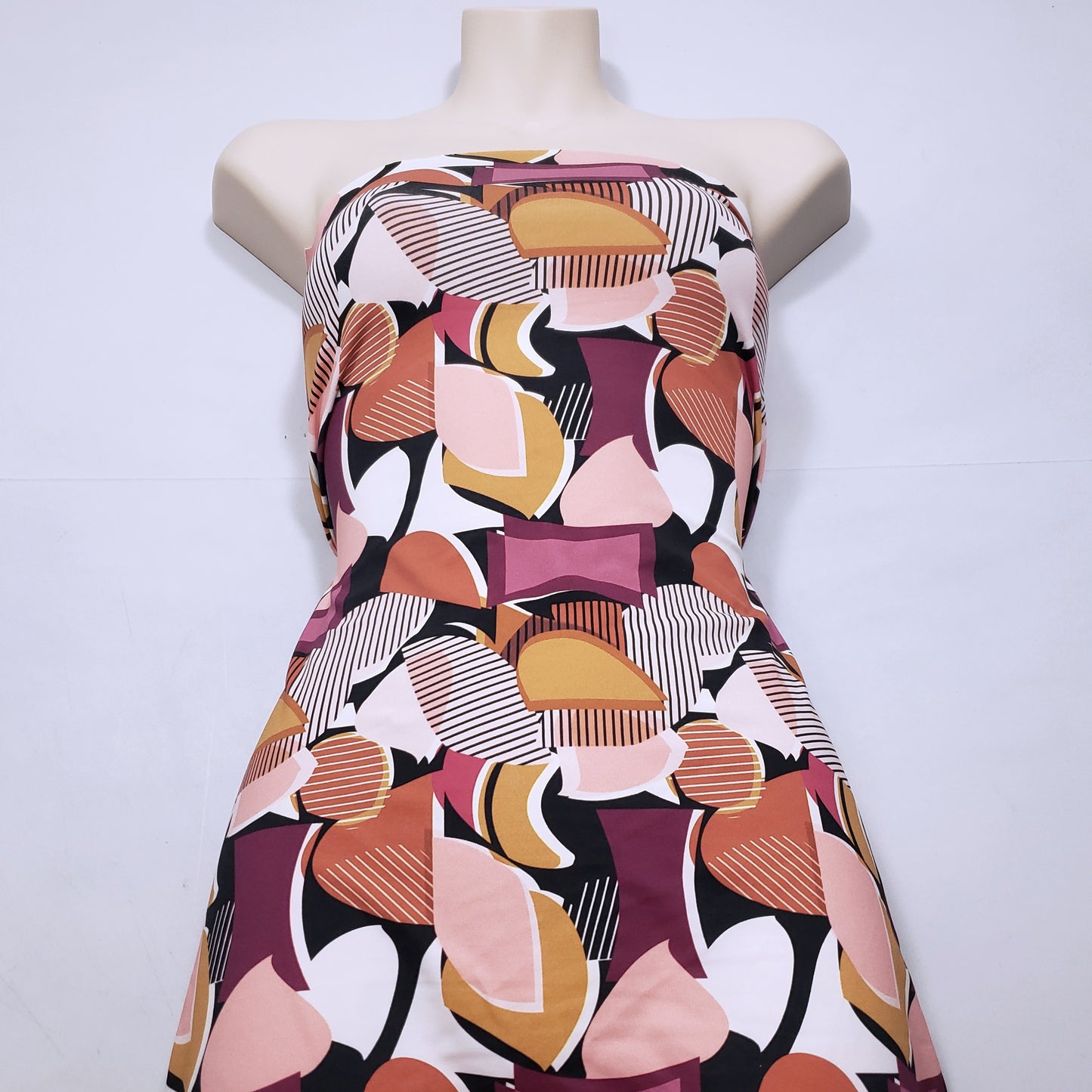Super High Quality Abstract Geometric Figures Print on Nylon Spandex Fabric, 52"/53" Wide