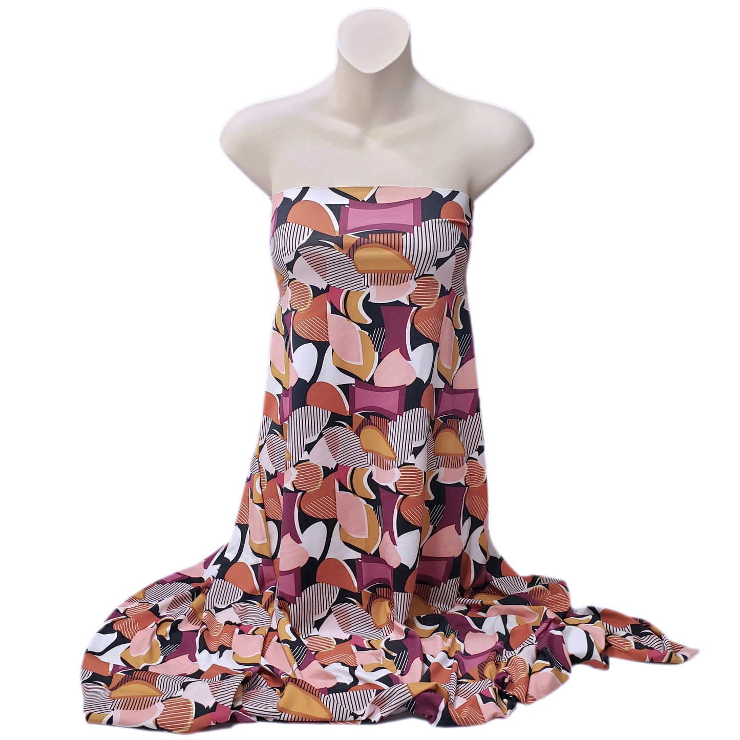 Super High Quality Abstract Geometric Figures Print on Nylon Spandex Fabric, 52"/53" Wide