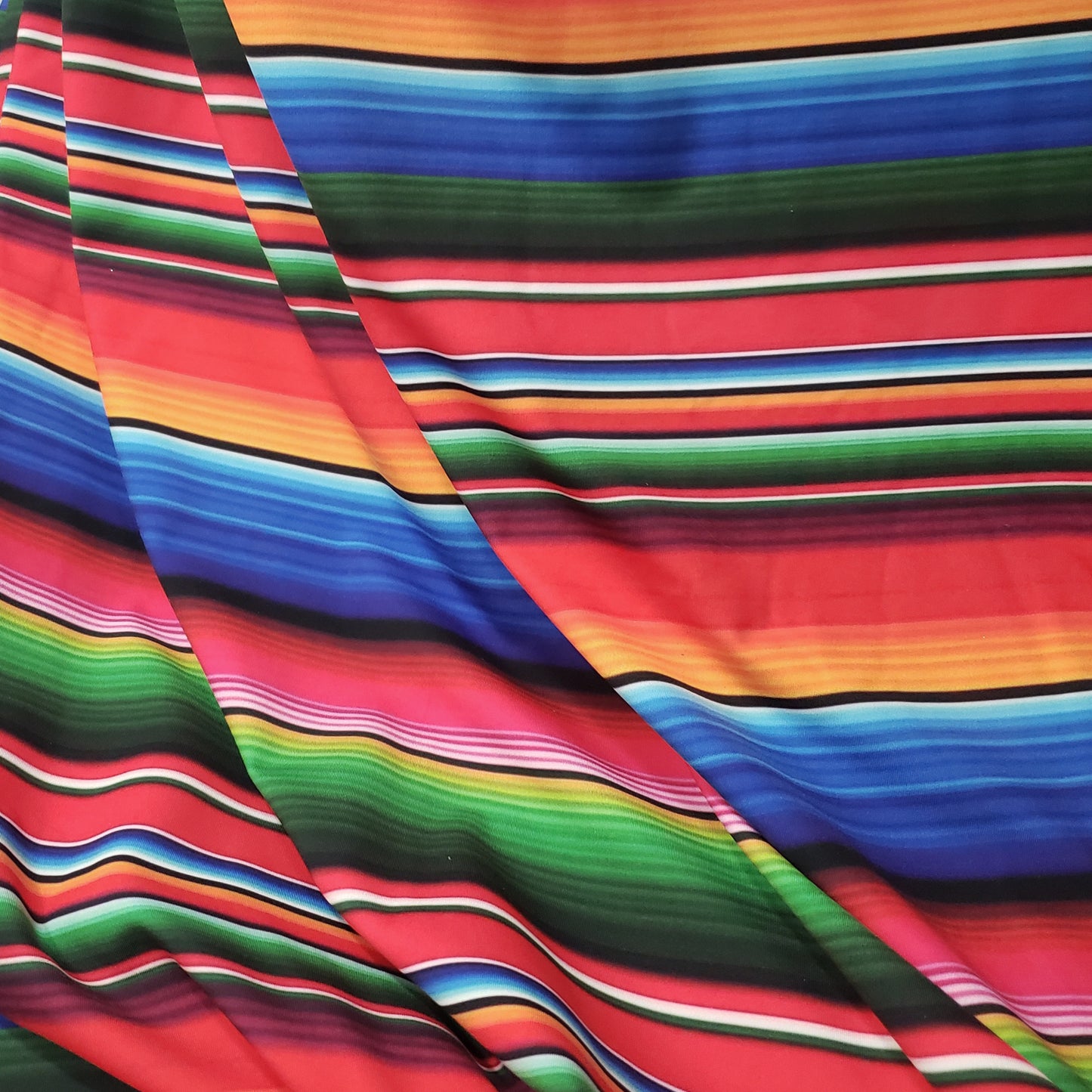 Colorful Mexican Sarape Stripes Print 4 Way Stretch Opaque Swimwear Nylon Spandex Fabric