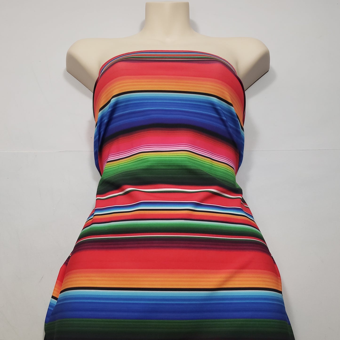 Colorful Mexican Sarape Stripes Print 4 Way Stretch Opaque Swimwear Nylon Spandex Fabric