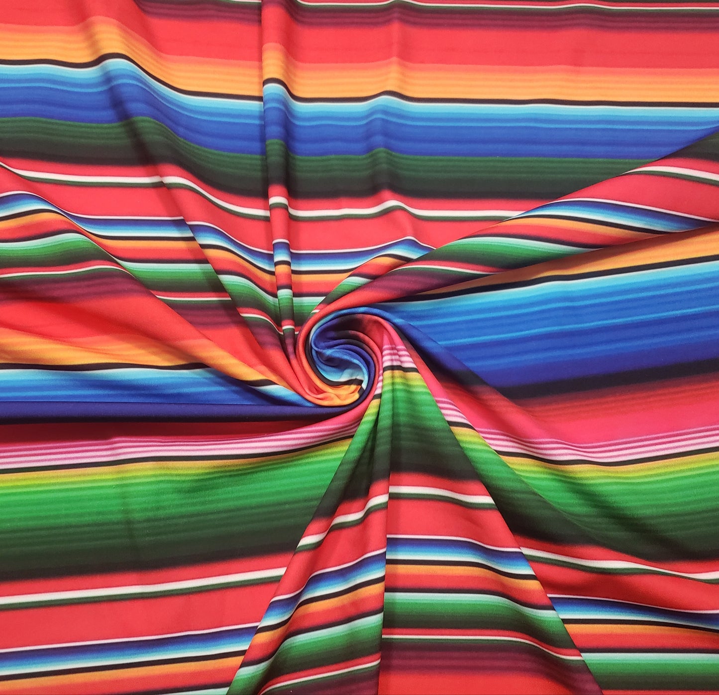 Colorful Mexican Sarape Stripes Print 4 Way Stretch Opaque Swimwear Nylon Spandex Fabric