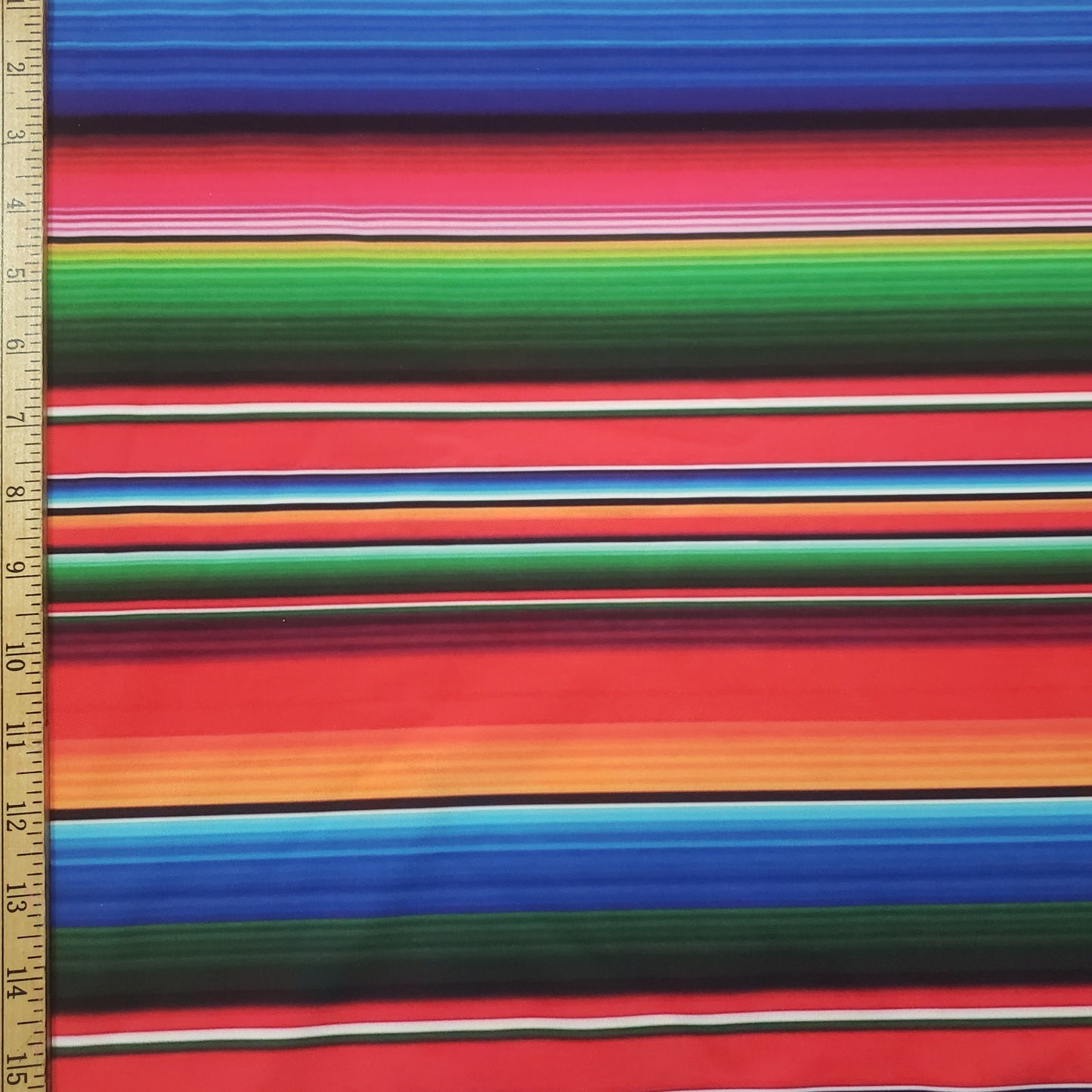Colorful Mexican Sarape Stripes Print 4 Way Stretch Opaque Swimwear Nylon Spandex Fabric