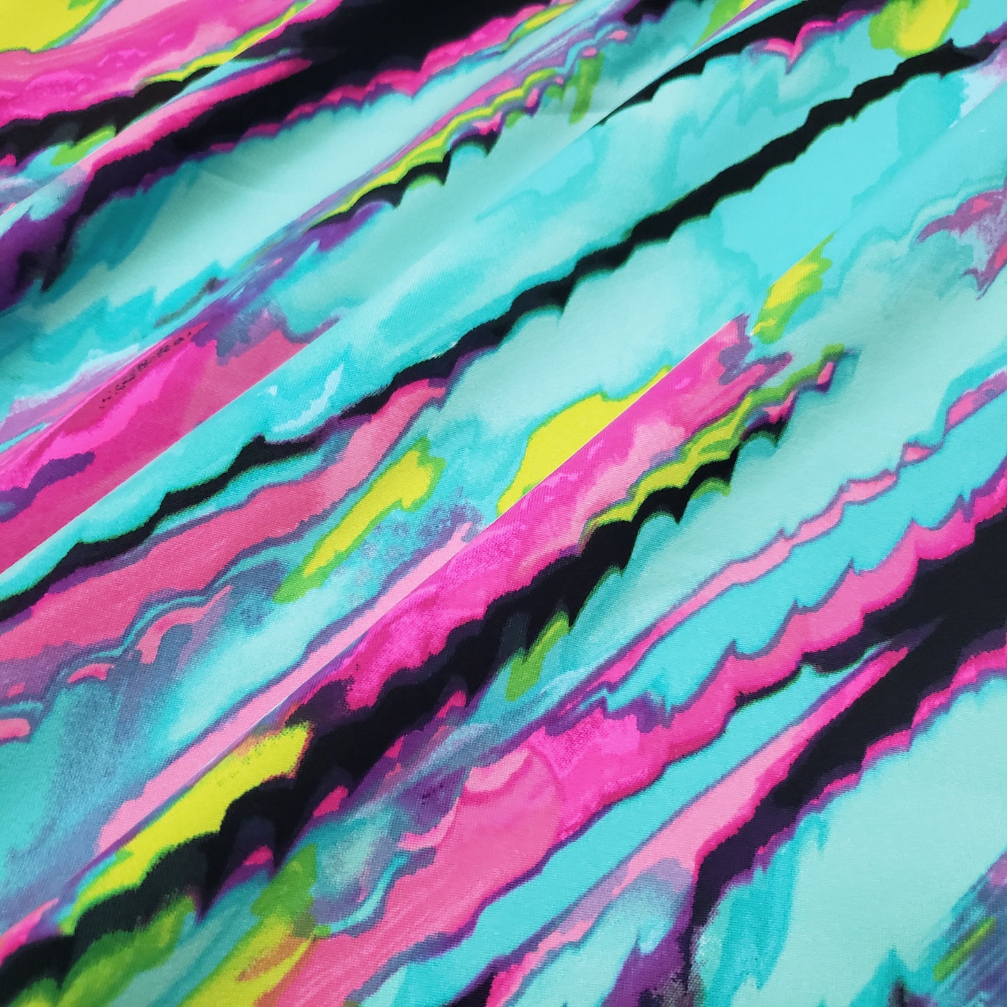 Vibrant Abstract Print Nylon Spandex Fabric