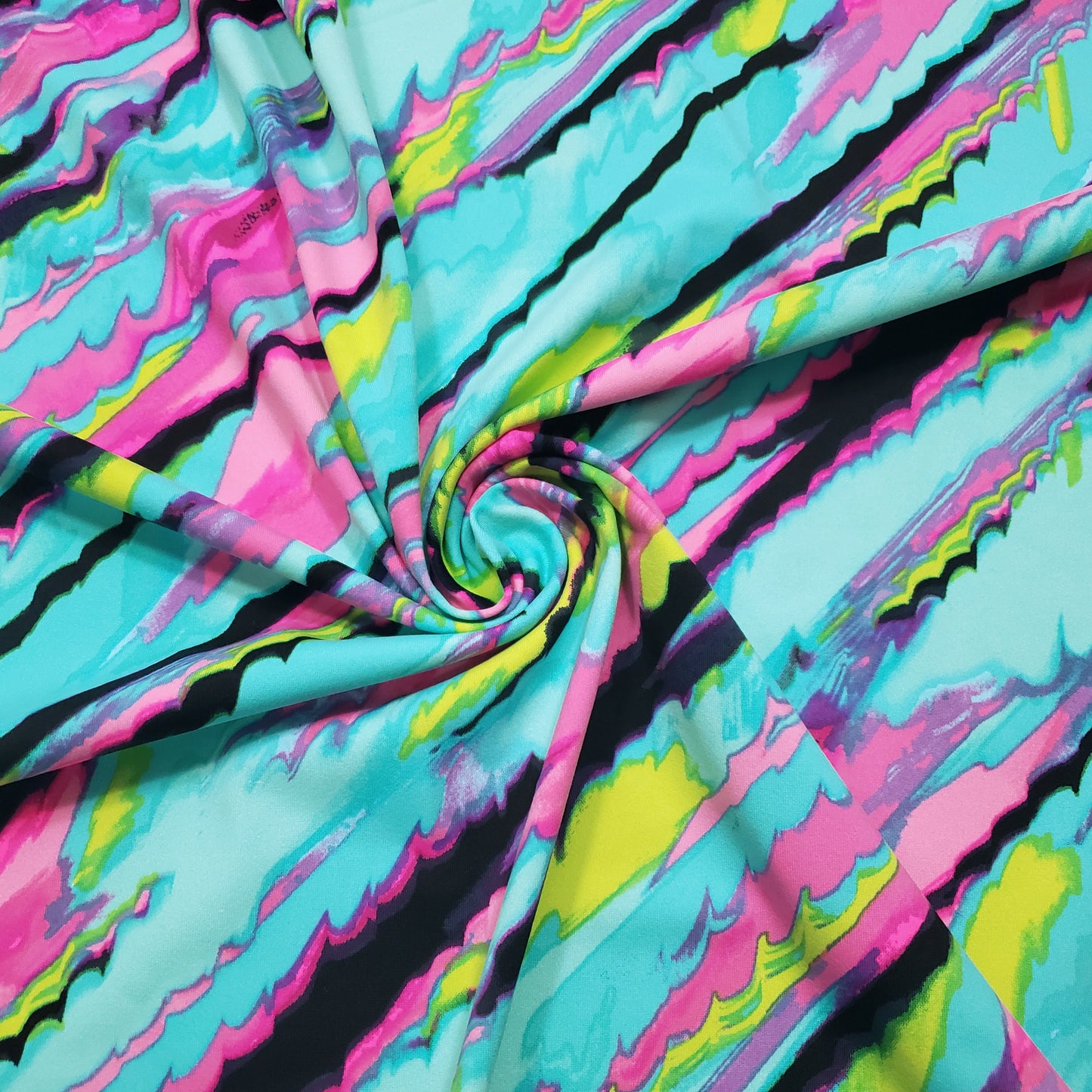 Vibrant Abstract Print Nylon Spandex Fabric