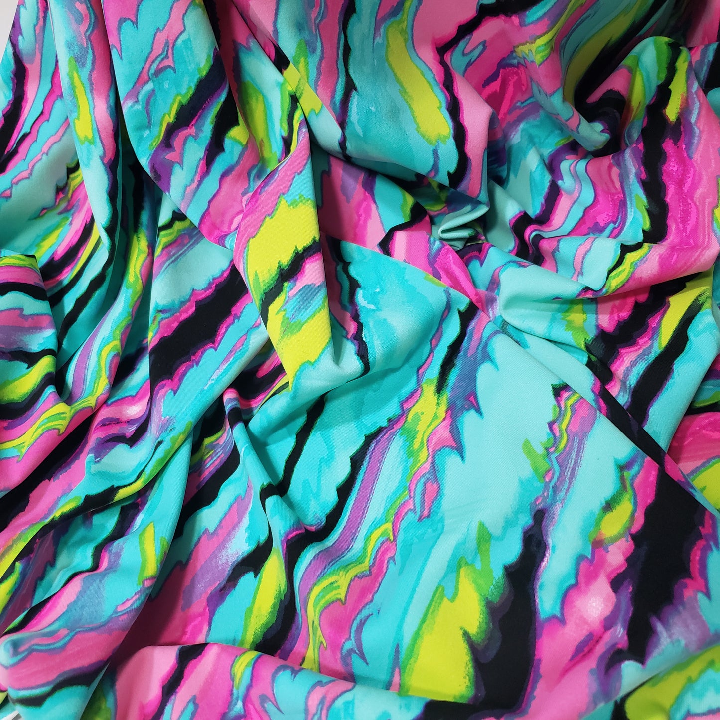 Vibrant Abstract Print Nylon Spandex Fabric