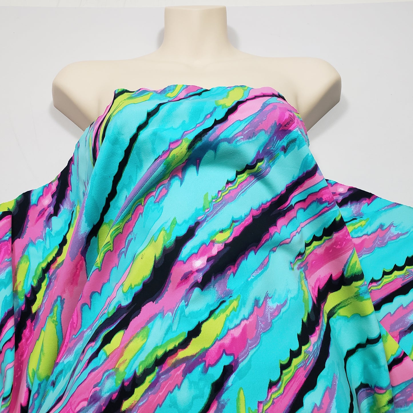 Vibrant Abstract Print Nylon Spandex Fabric
