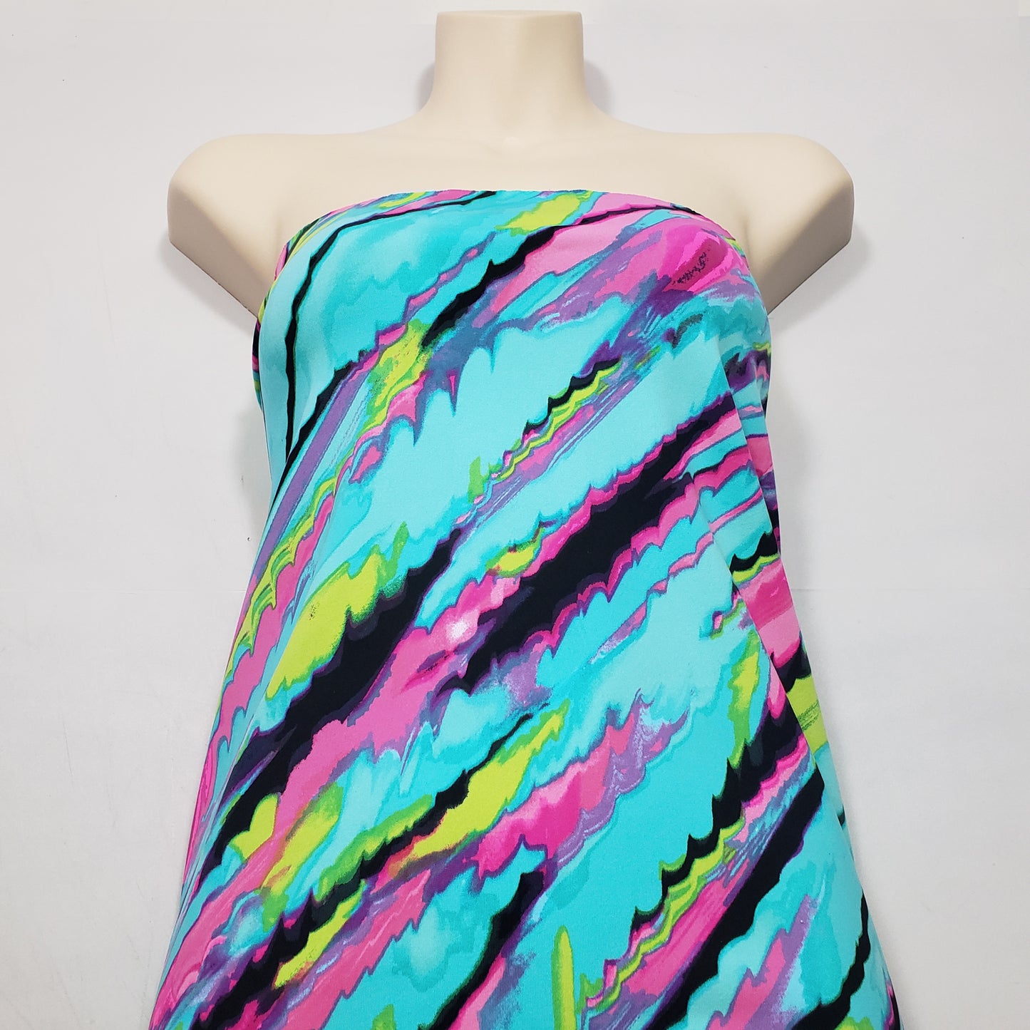 Vibrant Abstract Print Nylon Spandex Fabric