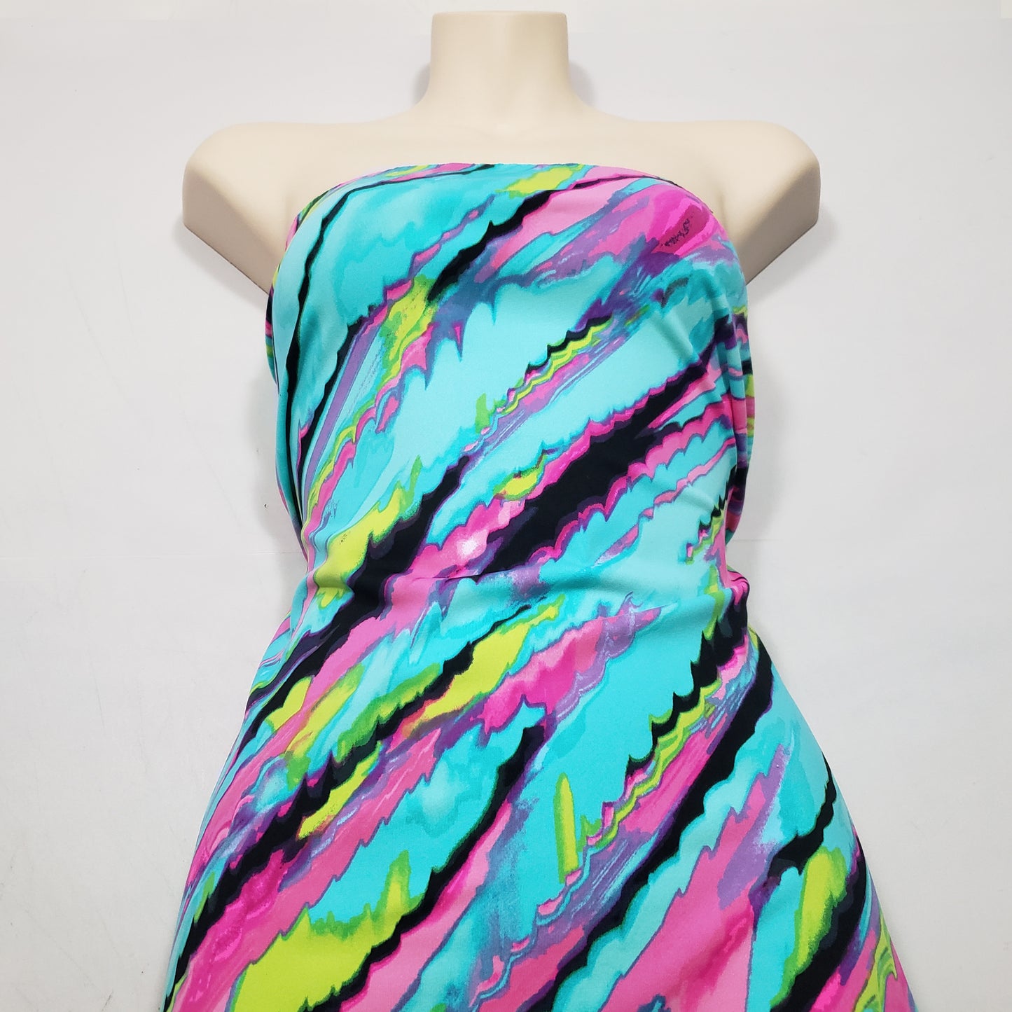 Vibrant Abstract Print Nylon Spandex Fabric