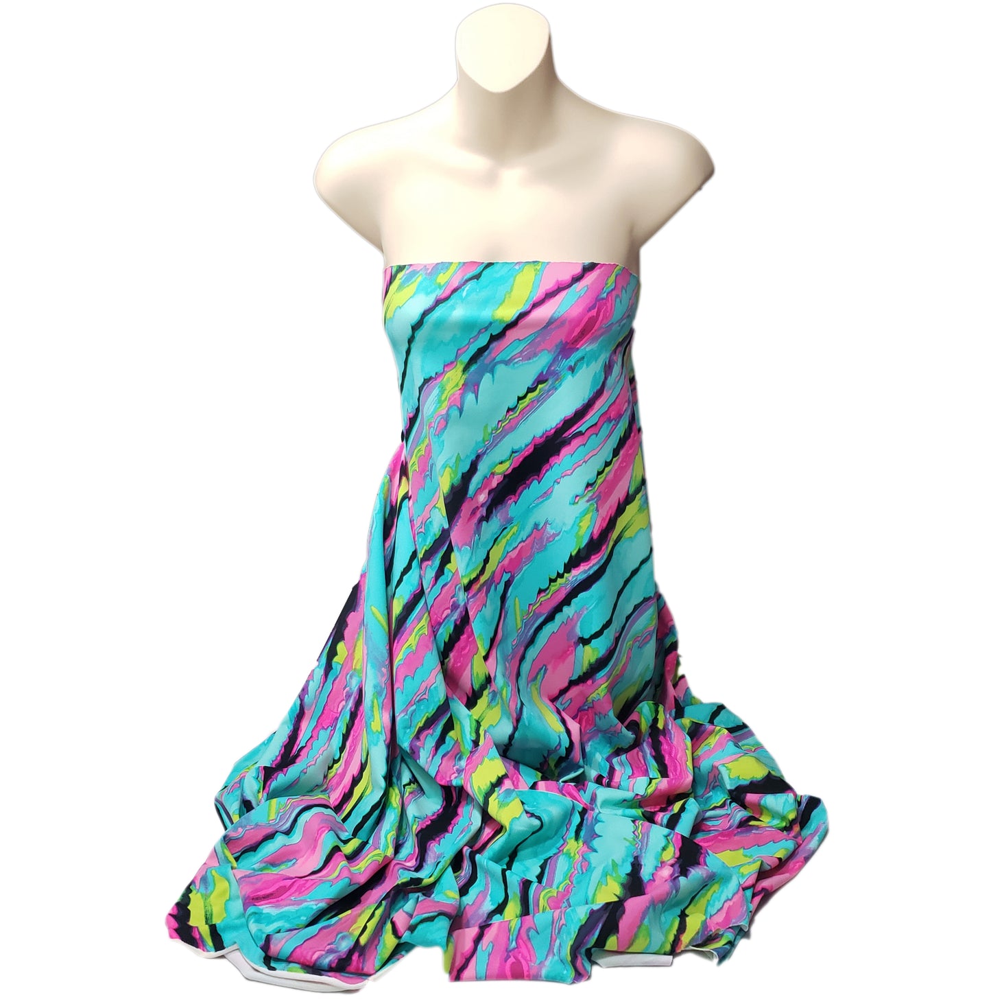 Vibrant Abstract Print Nylon Spandex Fabric