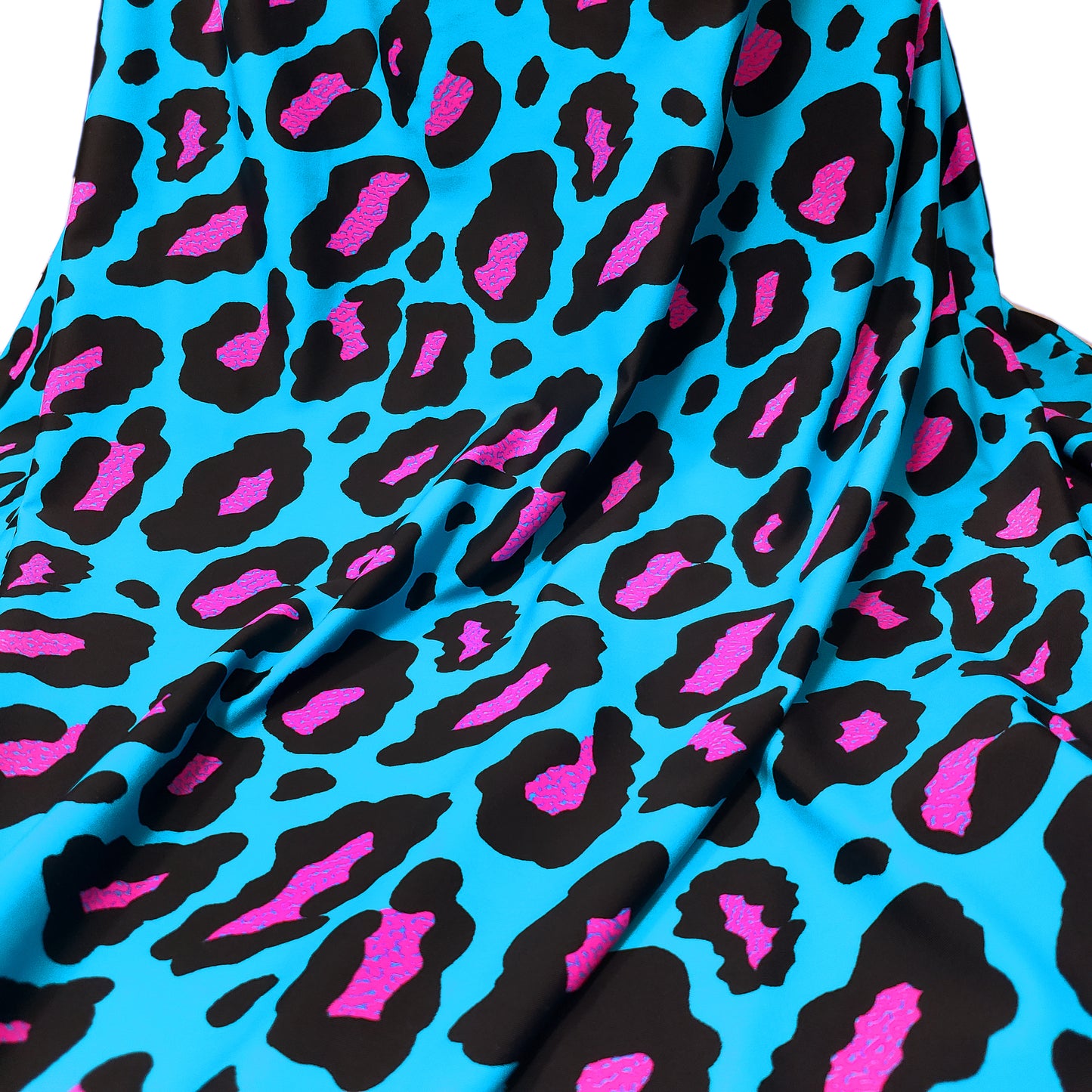 Hot Pink and Black Leopard Print 4-Way Stretch Nylon Spandex Swimsuit Fabric
