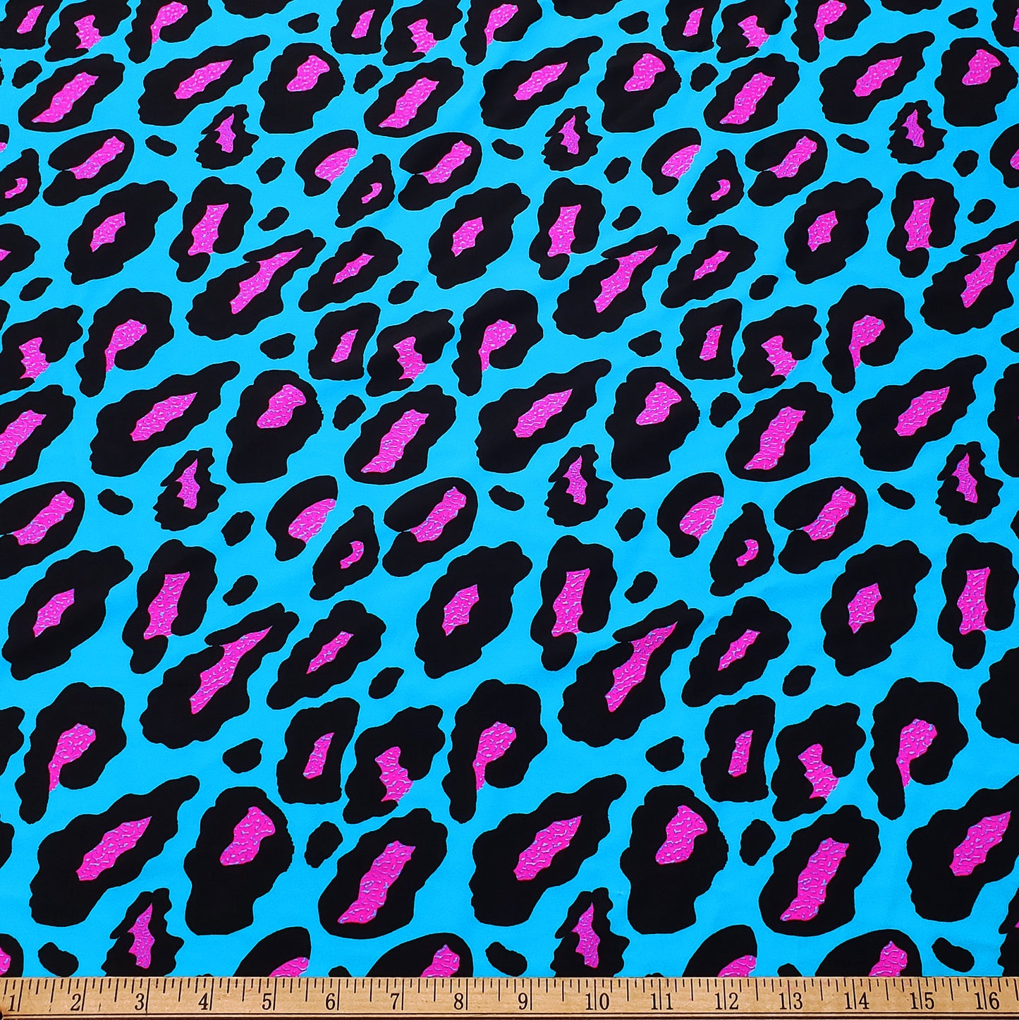 Hot Pink and Black Leopard Print 4-Way Stretch Nylon Spandex Swimsuit Fabric