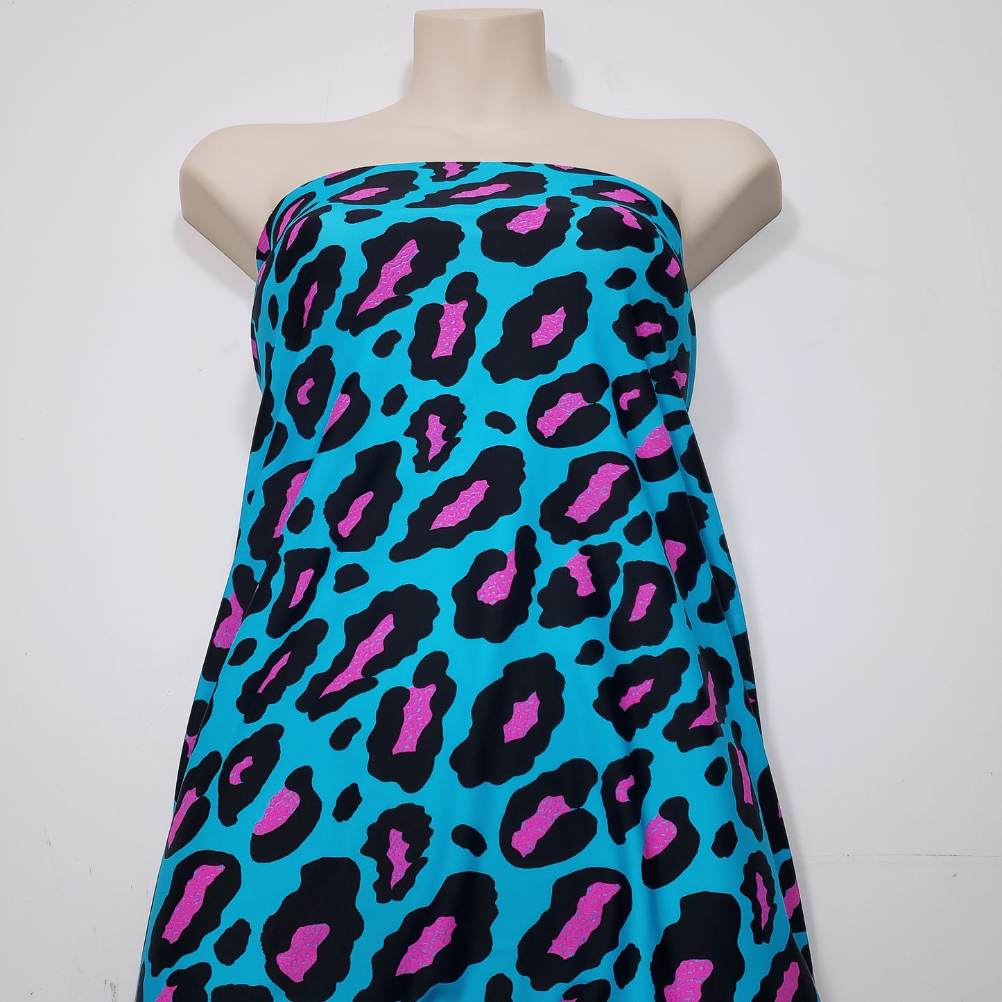 Hot Pink and Black Leopard Print 4-Way Stretch Nylon Spandex Swimsuit Fabric