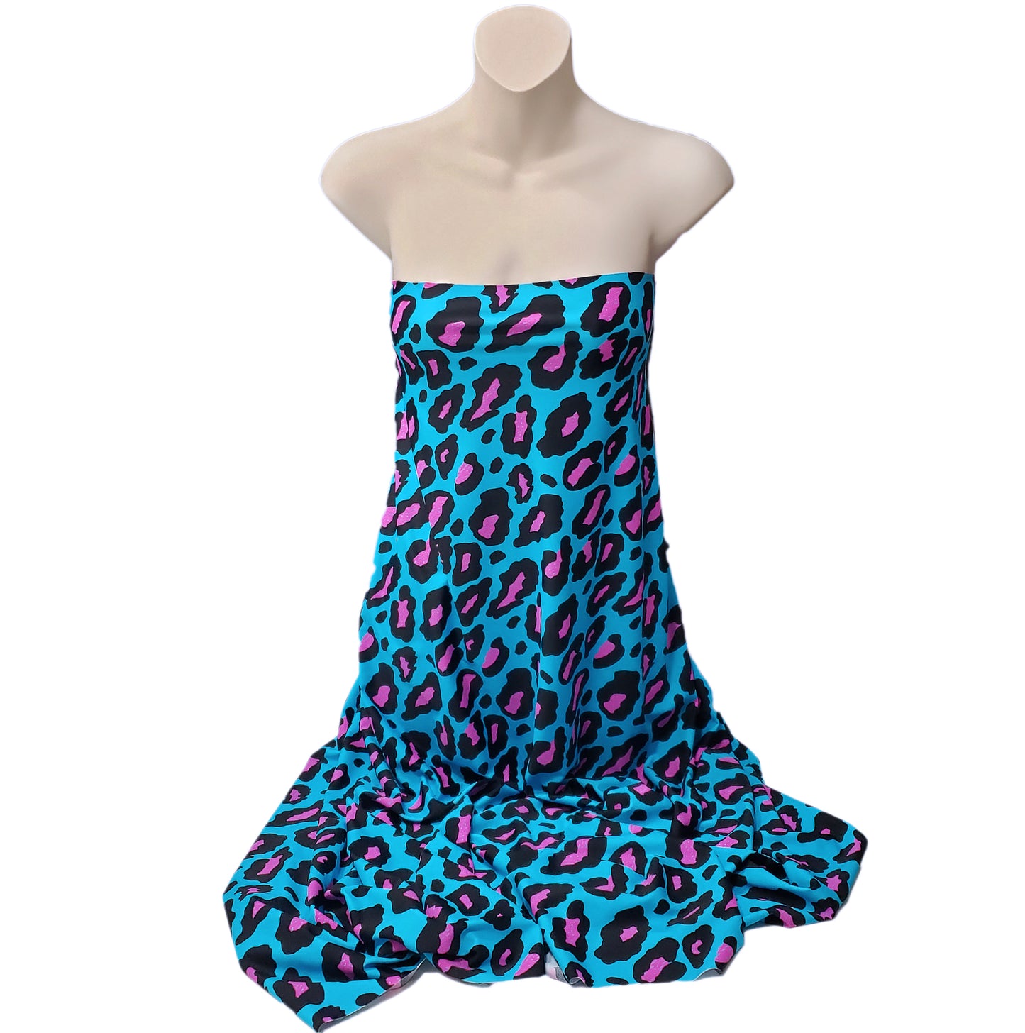 Hot Pink and Black Leopard Print 4-Way Stretch Nylon Spandex Swimsuit Fabric
