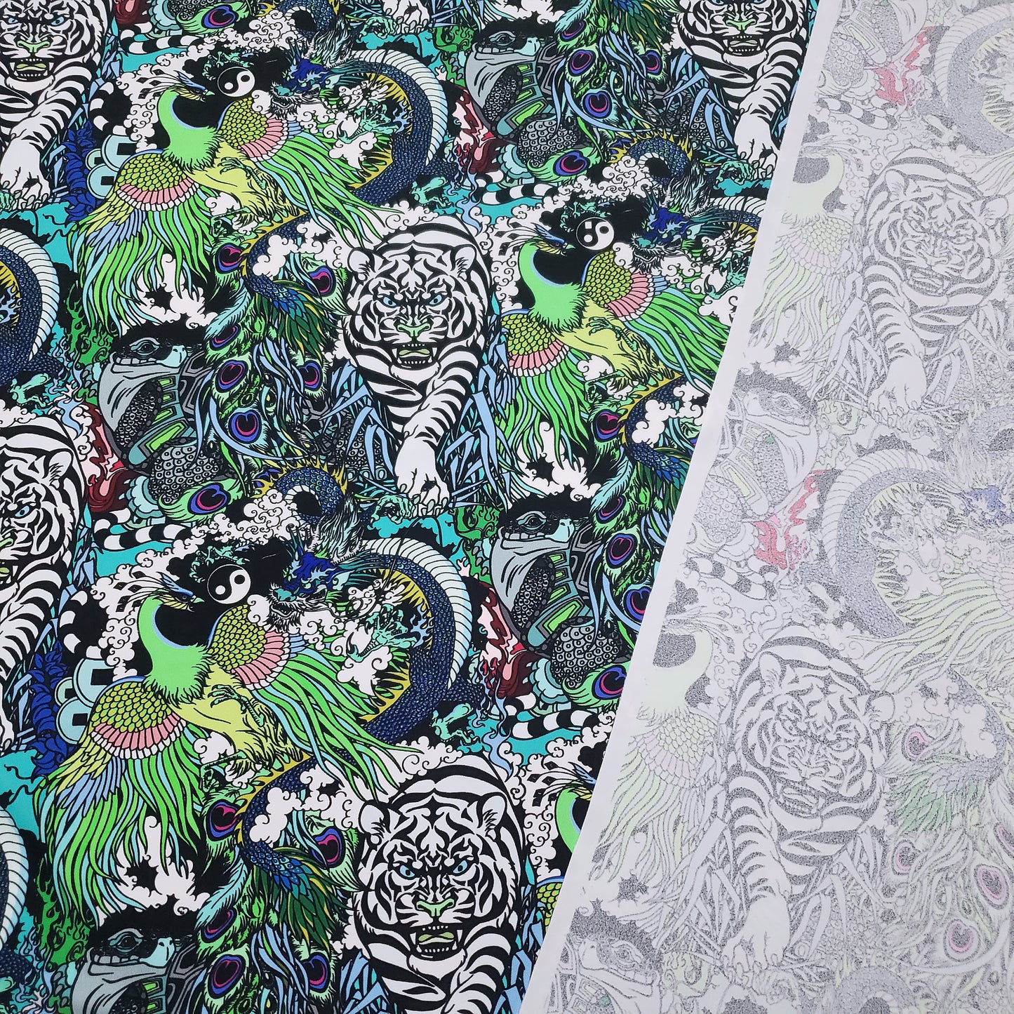Chinese Supernatural Spirits 4-Way Stretch Nylon Spandex Fabric