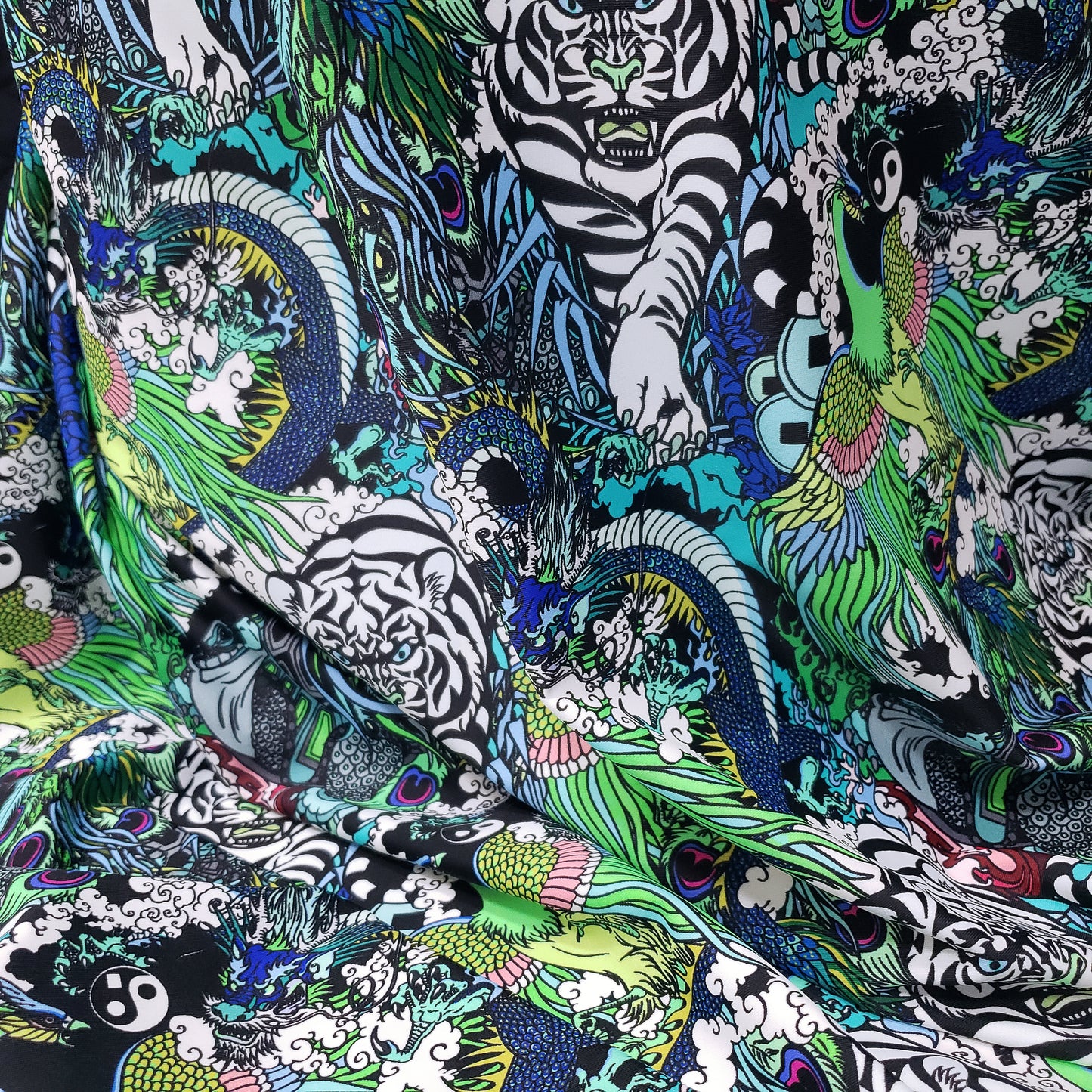 Chinese Supernatural Spirits 4-Way Stretch Nylon Spandex Fabric