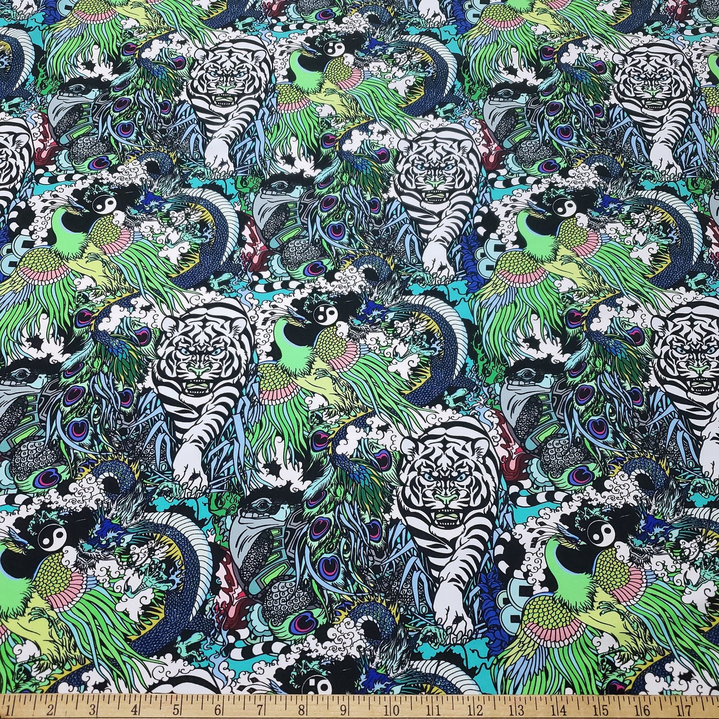 Chinese Supernatural Spirits 4-Way Stretch Nylon Spandex Fabric