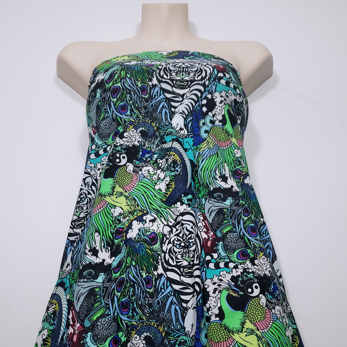Chinese Supernatural Spirits 4-Way Stretch Nylon Spandex Fabric