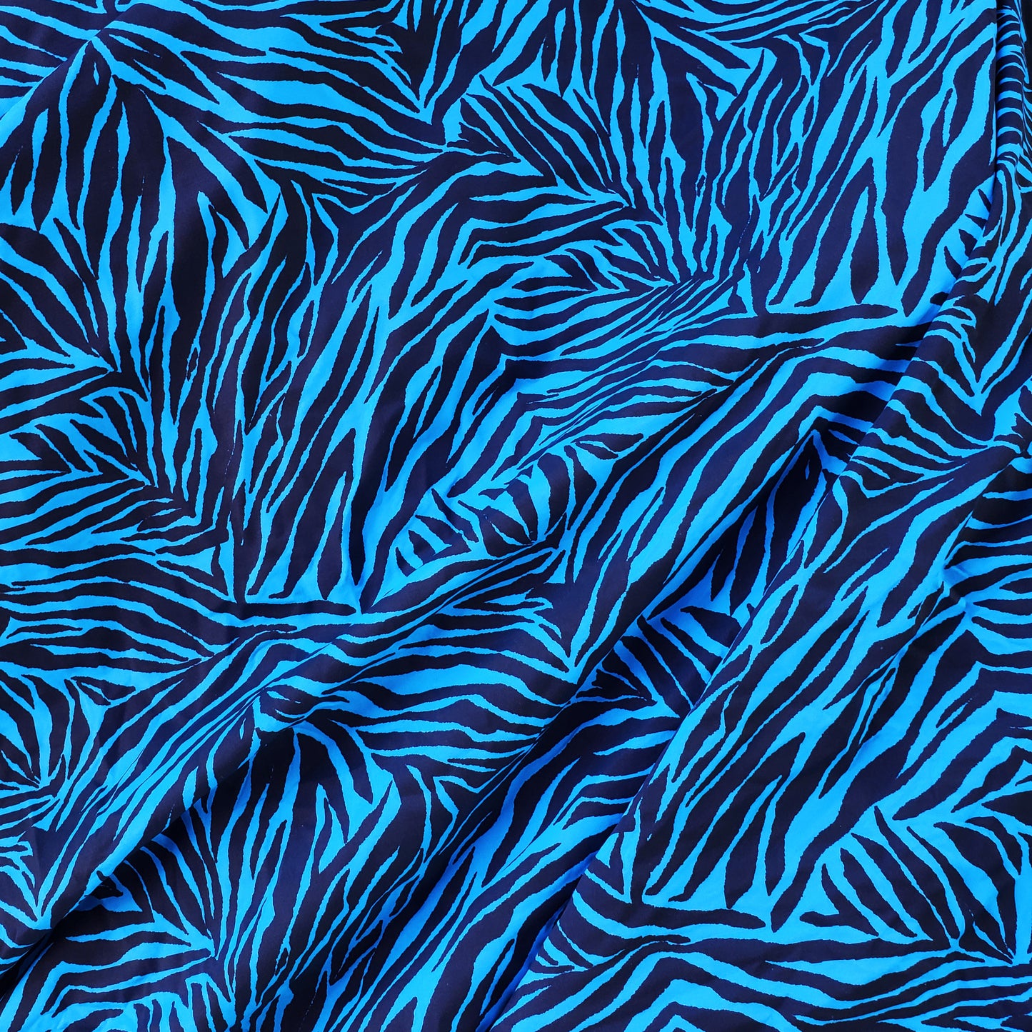 Bold Blue & Black Animal Print 4-Way Stretch Poly Spandex Fabric