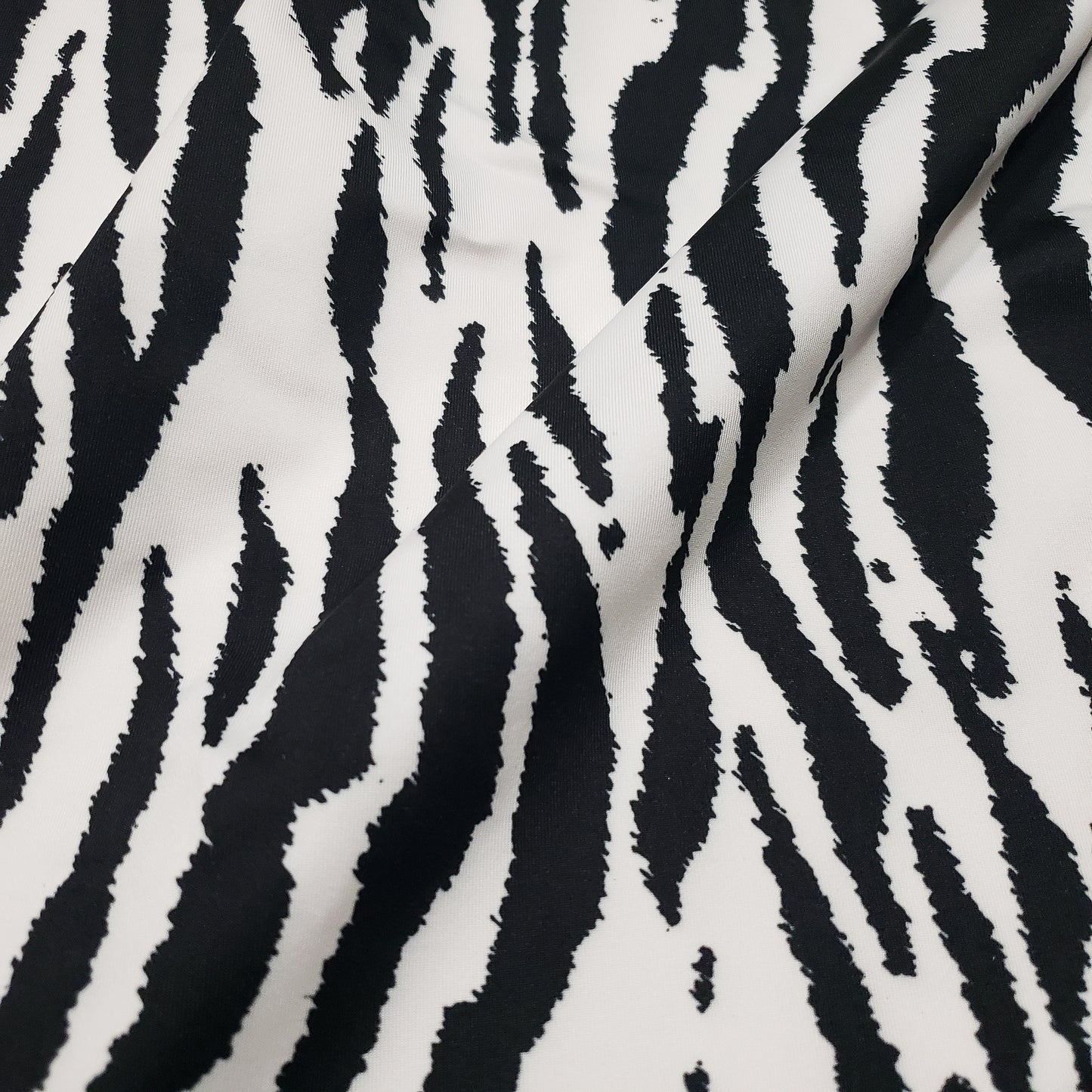 Bold Black & White Animal Print Nylon Spandex Fabric
