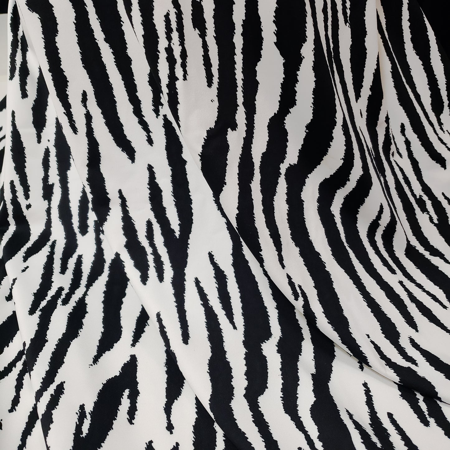 Bold Black & White Animal Print Nylon Spandex Fabric