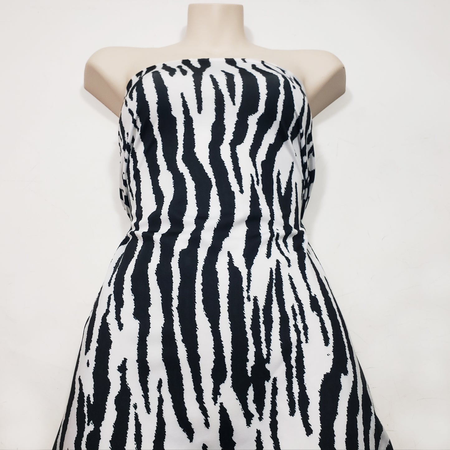Bold Black & White Animal Print Nylon Spandex Fabric