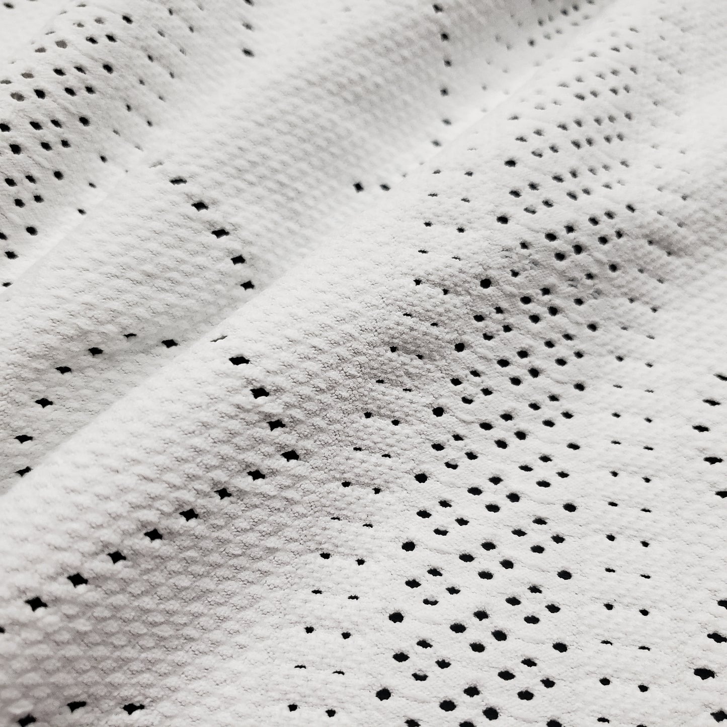 Off White Faux Crochet 4-Way Stretch Nylon Spandex Fabric
