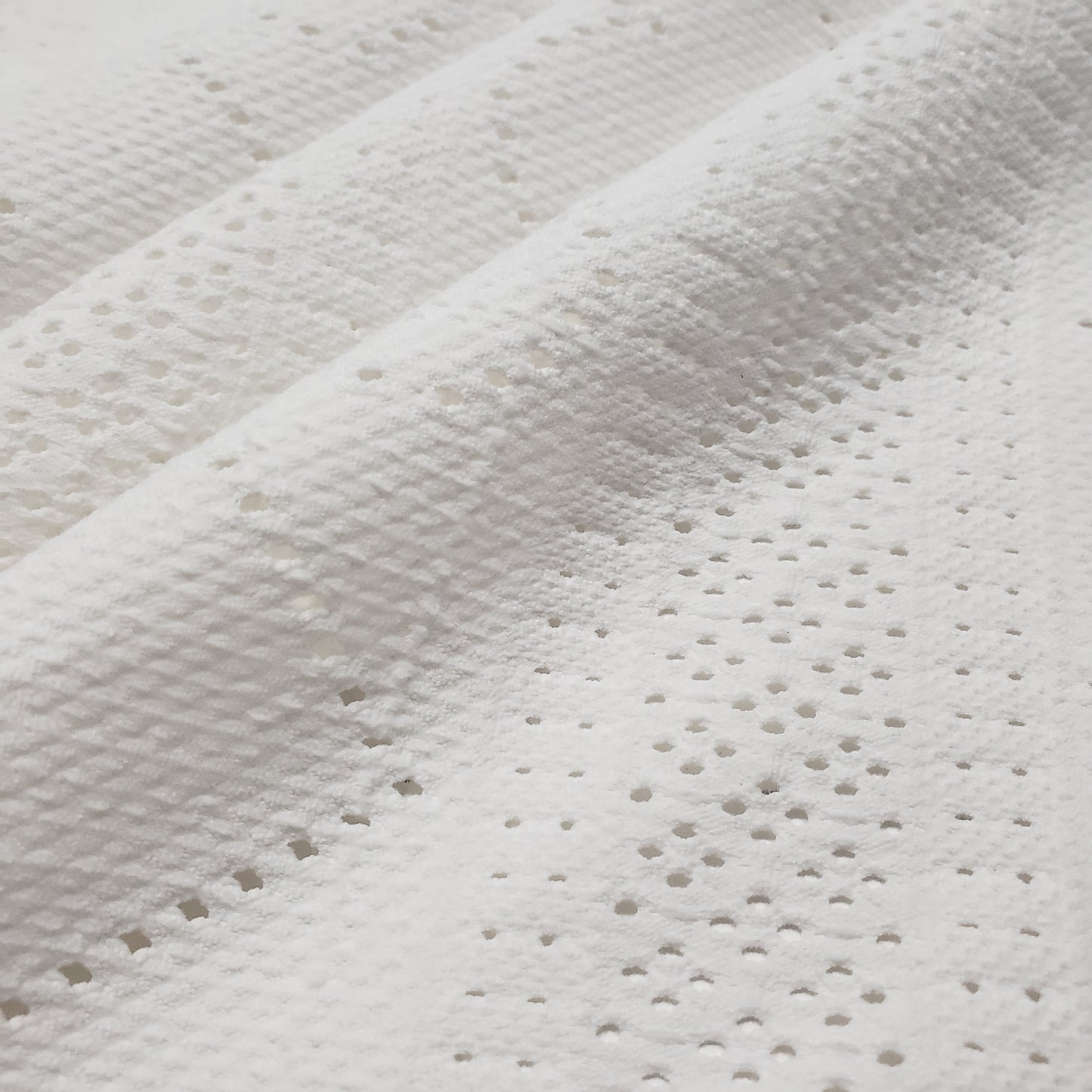 Off White Faux Crochet 4-Way Stretch Nylon Spandex Fabric