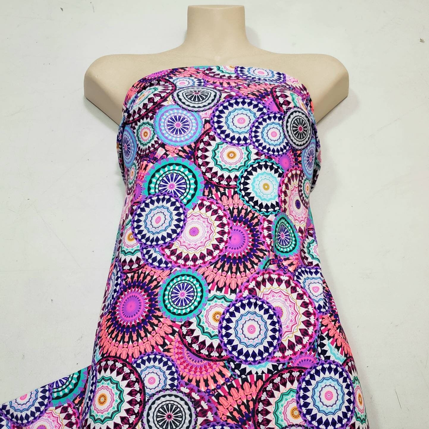 Beautiful Mandalas UV/Blacklight Reactive Swimsuit Nylon Spandex Fabric