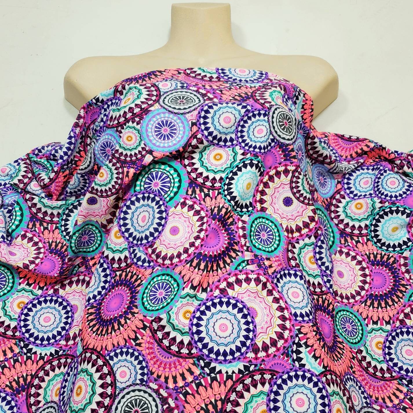 Beautiful Mandalas UV/Blacklight Reactive Swimsuit Nylon Spandex Fabric