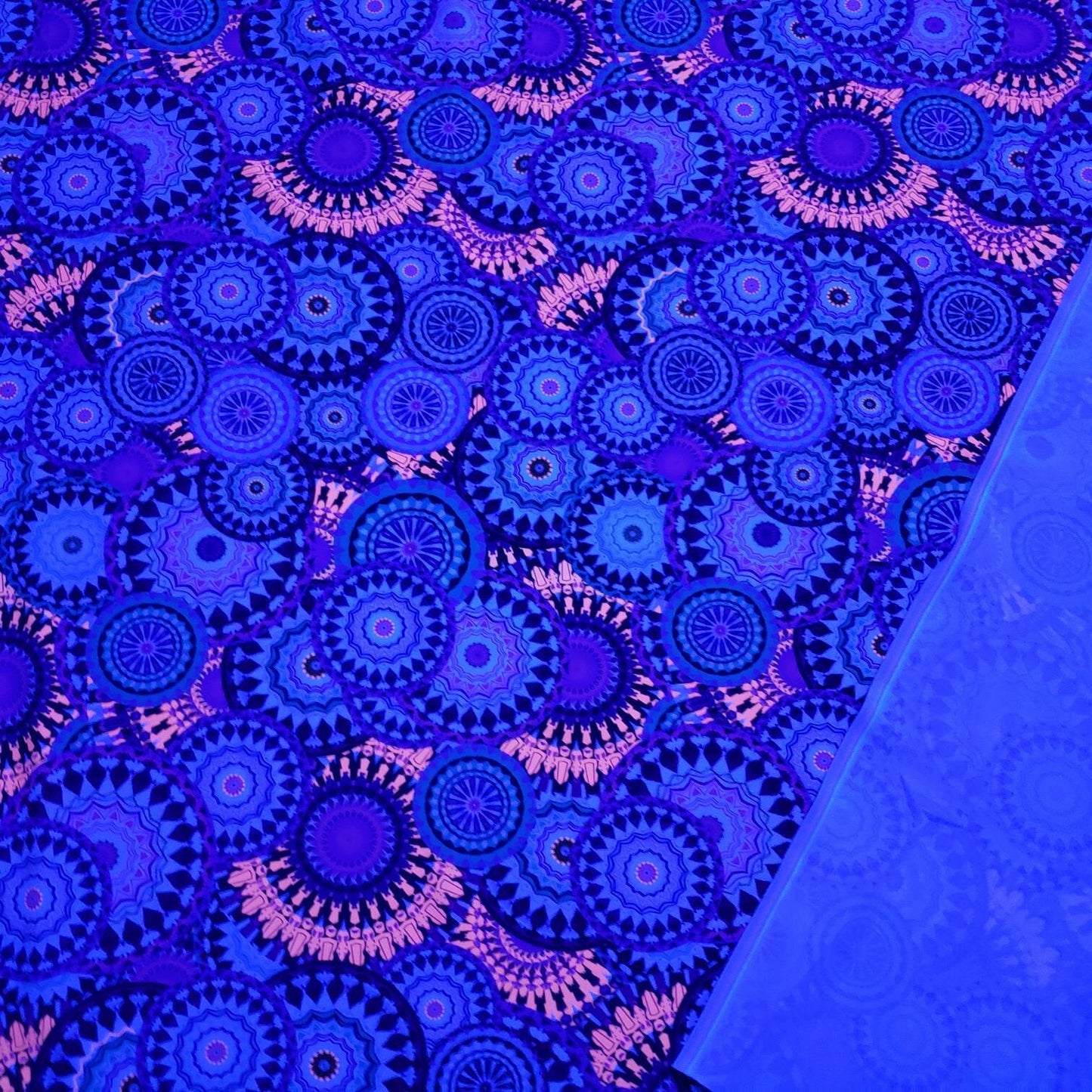 Beautiful Mandalas UV/Blacklight Reactive Swimsuit Nylon Spandex Fabric