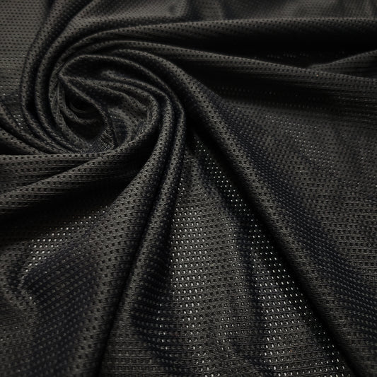 Active Mesh Black 4-Way Stretch Extra Wide Poly Spandex Sport Mesh Fabric