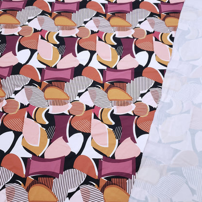 Super High Quality Abstract Geometric Figures Print on Nylon Spandex Fabric, 52"/53" Wide
