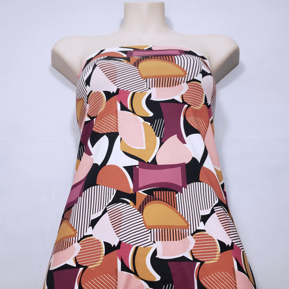 Super High Quality Abstract Geometric Figures Print on Nylon Spandex Fabric, 52"/53" Wide