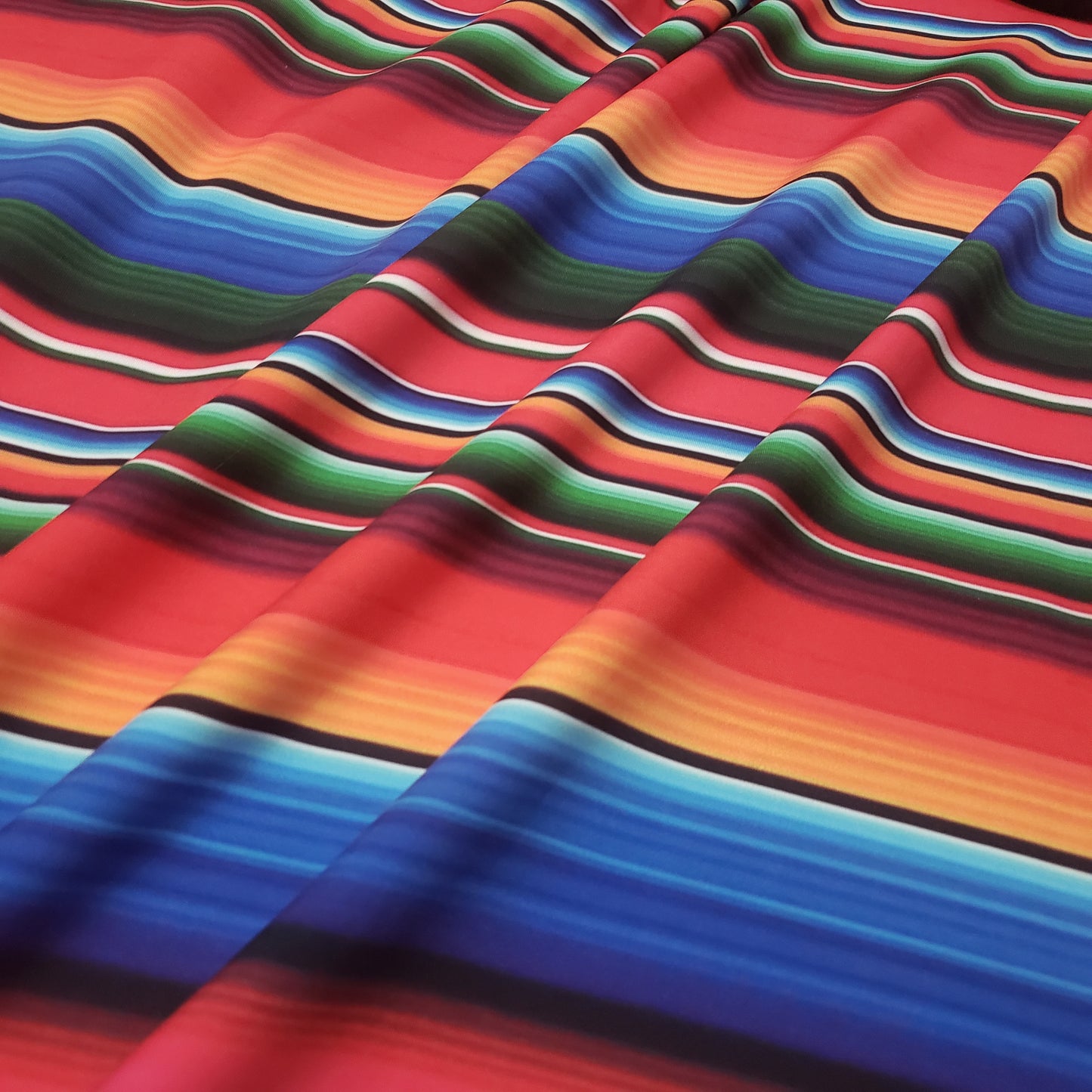 Colorful Mexican Sarape Stripes Print 4 Way Stretch Opaque Swimwear Nylon Spandex Fabric