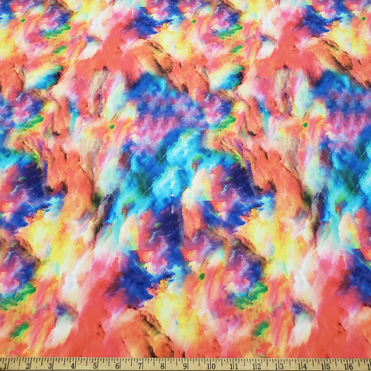 Multicolor Chalk Dust Explosion / Heavenly Mystical Clouds Nylon Spandex Fabric