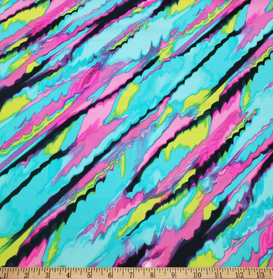 Vibrant Abstract Print Nylon Spandex Fabric