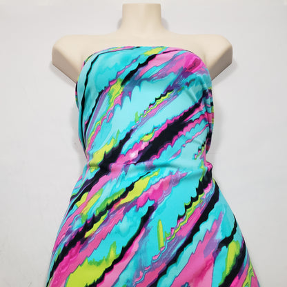 Vibrant Abstract Print Nylon Spandex Fabric
