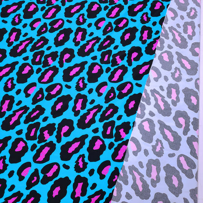 Hot Pink and Black Leopard Print 4-Way Stretch Nylon Spandex Swimsuit Fabric
