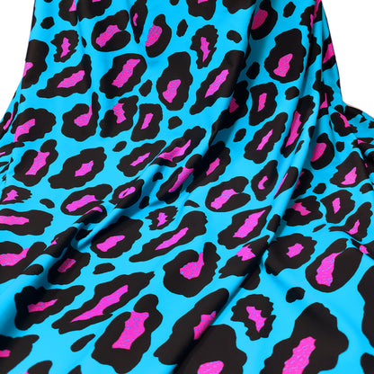 Hot Pink and Black Leopard Print 4-Way Stretch Nylon Spandex Swimsuit Fabric