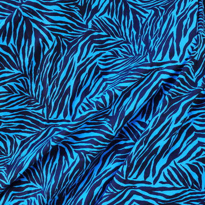 Bold Blue & Black Animal Print 4-Way Stretch Poly Spandex Fabric