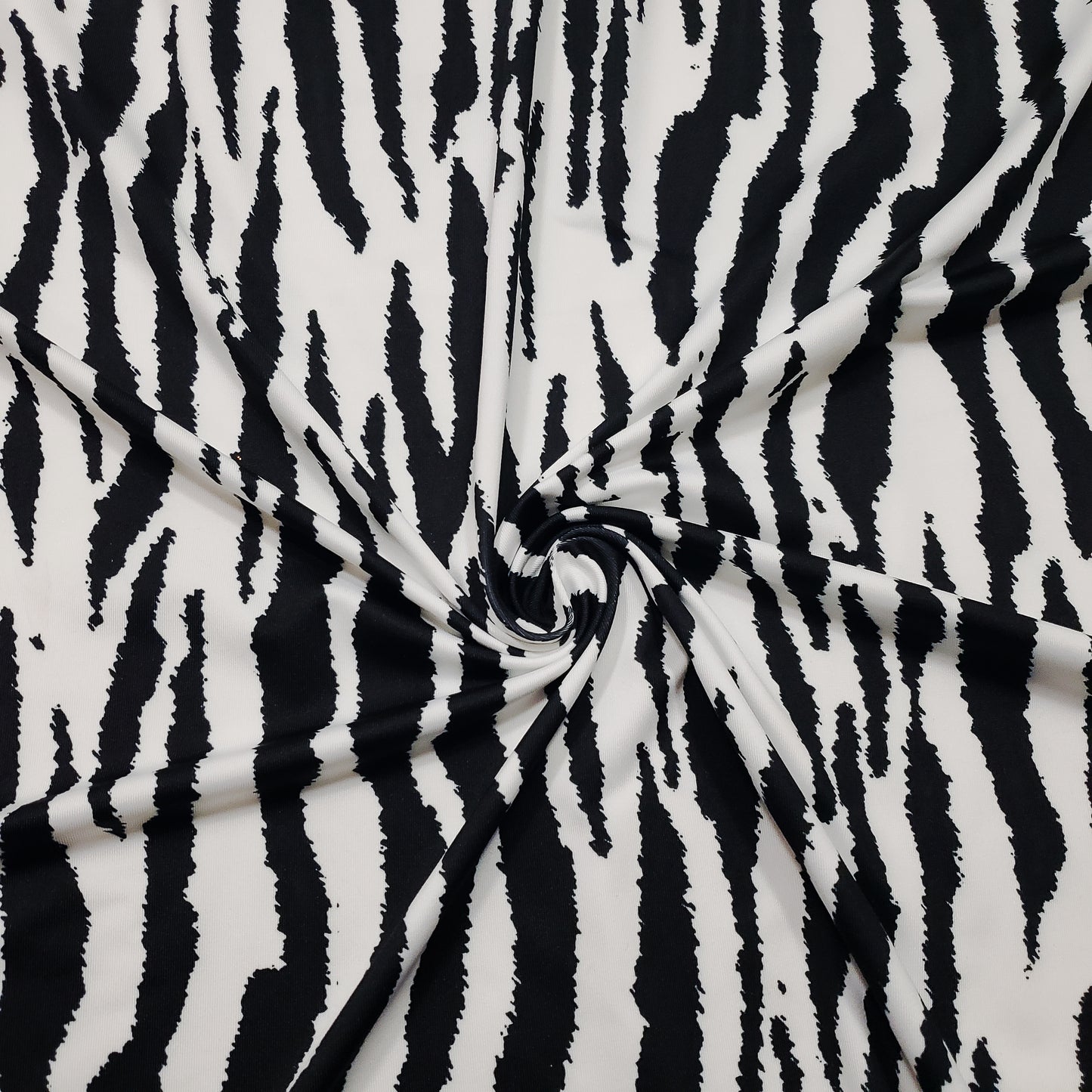 Bold Black & White Animal Print Nylon Spandex Fabric